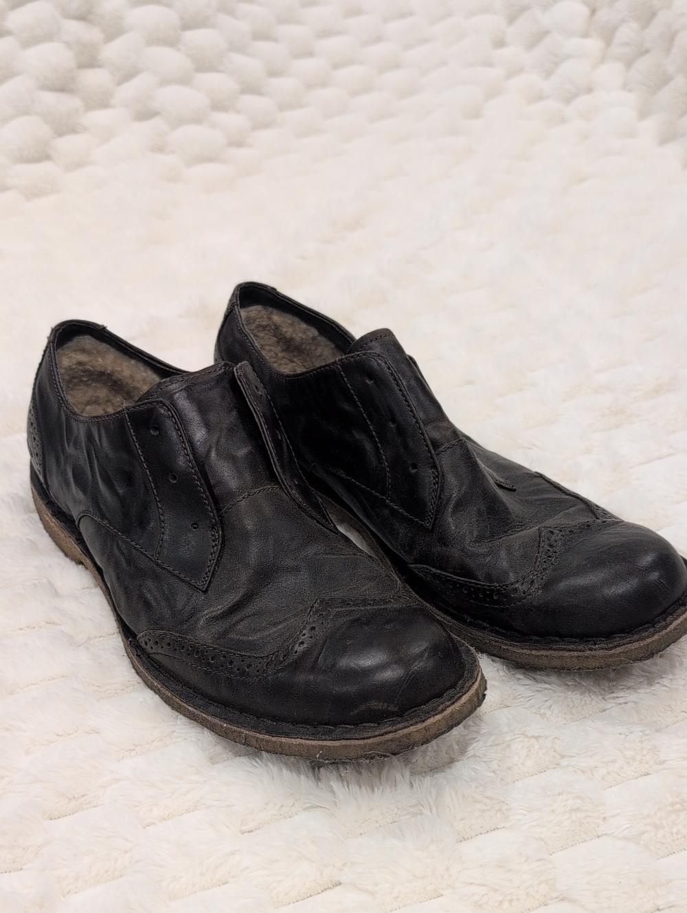 UGG Hannen Men’s Sz 12 Leather & Sheepskin Brogue Boots Brown